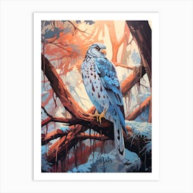 Winter Falcon 1 Illustration Art Print