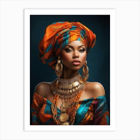 Beautiful, Sexy, and Alluring Black Woman Illustration 5 Art Print