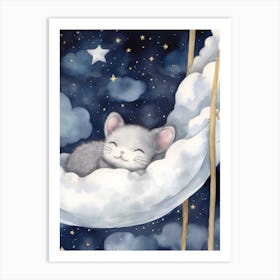 Baby Chinchilla 2 Sleeping In The Clouds Art Print