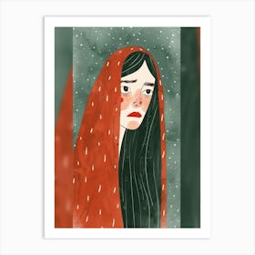 Girl In Red Art Print