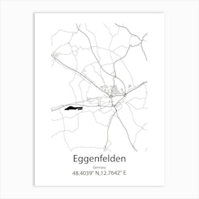 Eggenfelden,Germany Minimalist Map Art Print