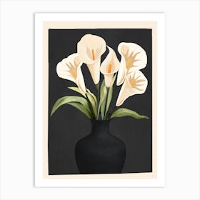 A Vase With Calla Lilies 2 Art Print