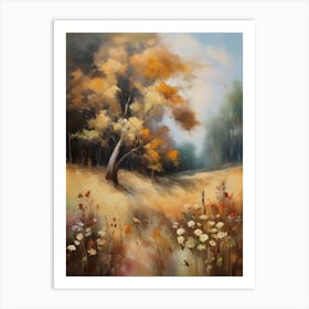 Vintage Oil Painting, Farmhouse Wall Decorations, Vintage Landscape, Vintage Landscape Oil Painting.16 Art Print