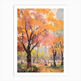 Autumn City Park Painting Victoria Park Hong Kong 2 Art Print