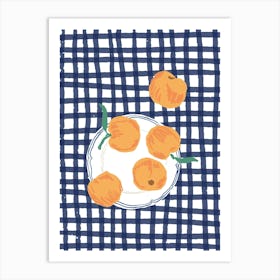 Peaches Checkered Poster Art Print