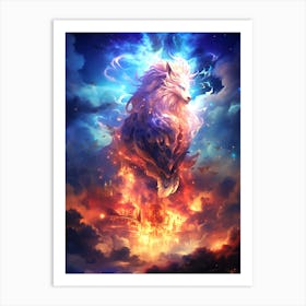 Wolf In The Sky Art Print