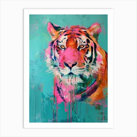 Tiger By Person Art Print