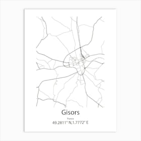 Gisors,France Minimalist Map Art Print