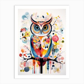 Bird Painting Collage Owl 1 Art Print