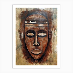 Sculpted Stories: African Masks in Timeless Harmony Art Print