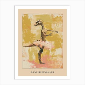Dinosaur Dancing In A Tutu Pastels 3 Poster Art Print