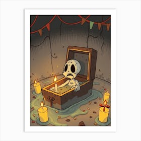 Skeleton In A Box Art Print