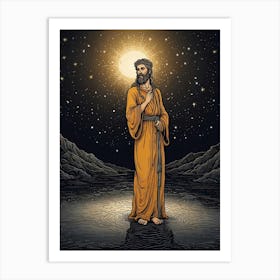 Jesus In The Water Art Print