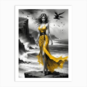 Woman In A Yellow Dress Art Print