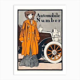 Woman And A Vintage Car (1903), Edward Penfield Art Print