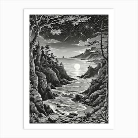 Moonlight Over The Ocean 2 Art Print