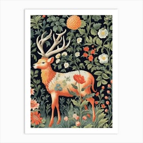 Deer In The Forest William Morris Art Print