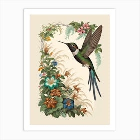 Hummingbird botanical flower beauty 9 Art Print