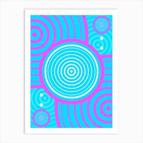 Geometric Glyph in White and Bubblegum Pink and Candy Blue n.0017 Art Print