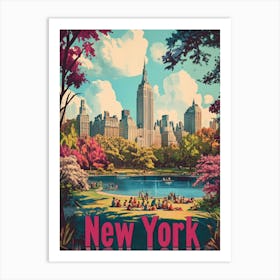 Aihrgdesign A 1970s Inspired Travel Poster For New York Art Print