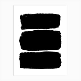 Black Brush Strokes Abstract Contemporary Art Print