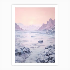 Dreamy Winter Painting Vatnajkull National Park Iceland 4 Art Print