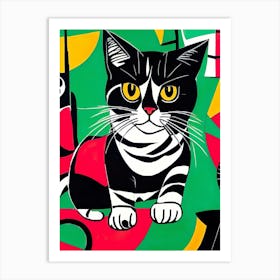 Abstract cat Art Print