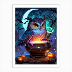 Halloween Owl Art Print