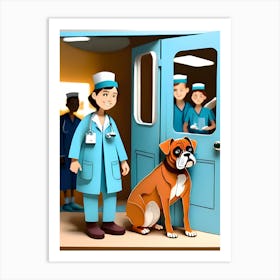 Dog In The Hospital-Reimagined Art Print