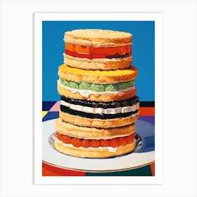 Retro Stacked Cakes Art Print