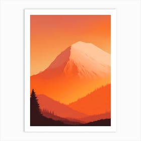 Misty Mountains Vertical Composition In Orange Tone 345 Art Print