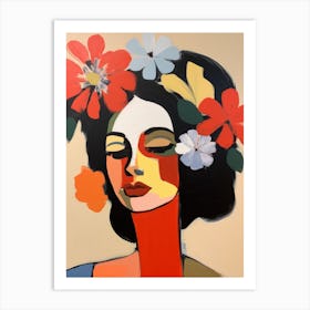 Woman With Flowers 3 Art Print