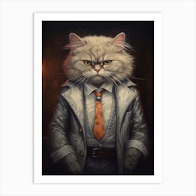 Gangster Cat Selkirk Rex 2 Art Print