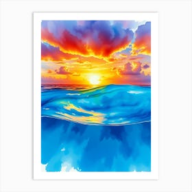 Sunset On The Ocean Art Print