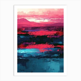 Abstract - Sunset | Pixel Art Series 2 Art Print