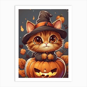 Halloween Cat Art Print