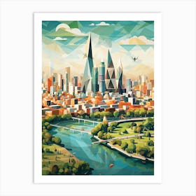 Moscow, Russia, Geometric Illustration 2 Art Print