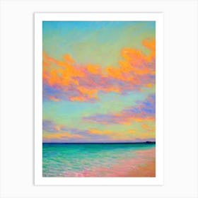 Flamingo Bay Aruba Monet Style Art Print