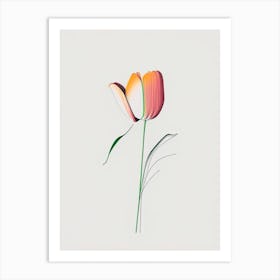 Tulip Floral Minimal Line Drawing 3 Flower Art Print