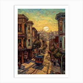 San Francisco Van Gogh Style 3 Art Print