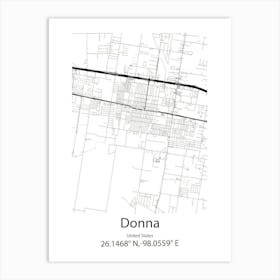 Donna,United States Minimalist Map Art Print