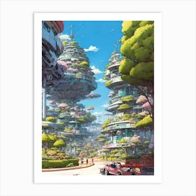 Futuristic City 44 Art Print