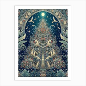 Christmas Tree 3 Style William Morris Art Print