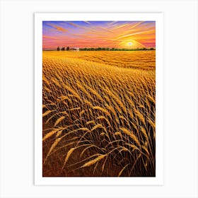 Sunset In The Wheat Field By Jim Wilson Art Print