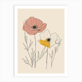 Pretoria Flower Market Boho Minimalist Style 1 Art Print