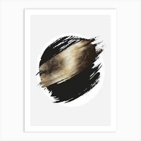 Gold Brush Strokes 13 Art Print