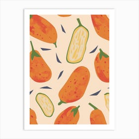 Root Vegetables Pattern Illustration 1 Art Print