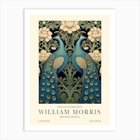William Morris London Exhibition Poster Birds Peacocks Art Print