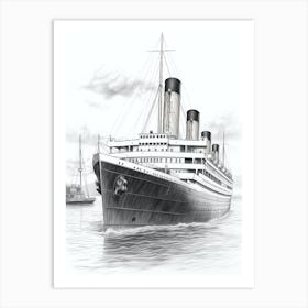 Titanic Onboarding Pencil Illustration 3 Art Print