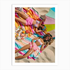 Two Barbie Dolls On A Beach Affiche